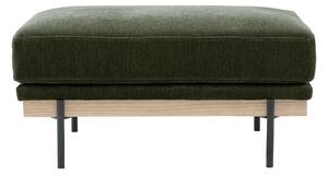 Pouf poggiapiedi in tessuto effetto velluto verde kaki e metallo nero TODD