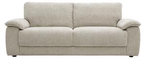 Divano a 3 posti in tessuto effetto velluto testurizzato beige LIVIO