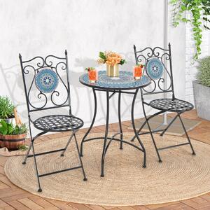 Costway Set di 2 Sedie in metallo da giardino, Sedie eleganti e pieghevoli per uso interno ed esterno 55x42x94cm