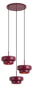 Lampada a sospensione retrò color prugna con paralume in metallo 3 luci - Ophelia