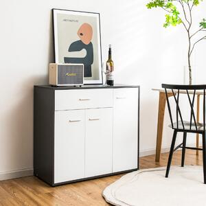 Costway Mobile credenza moderno con cassetto 3 ante ripiano regolabile, Armadietto per cucina sala da pranzo 88x40x80cm