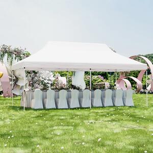 Costway Tenda a scomparsa 3x6m pieghevole impermeabile con borsa per trasporto, Tenda per festa con protezione solare Bianco