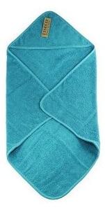Asciugamano bambino in cotone blu con cappuccio 75x75 cm - Tiseco Home Studio