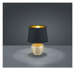 Lampada da tavolo in ceramica nera e tessuto, altezza 26 cm Luxor - Trio