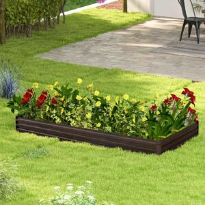 Costway Orto rialzato in metallo 240x120x30cm per verdure frutta, Cassa per piante da giardino con base aperta Caffè