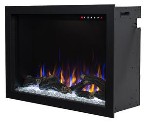 Camino Elettrico da Incasso 51x80x30,4 cm Effetto Fiamma 1500W Nepal 29 Nero