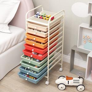 Costway Carrello cassettiera multiuso con 10 cassetti da cucina, Contenitore con ruote a 10 ripiani per bagno Colorato 2