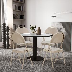 Costway Set di 4 sedie pieghevoli con seduta imbottita, Sedie pieghevoli portatili con piedini antiscivolo Beige