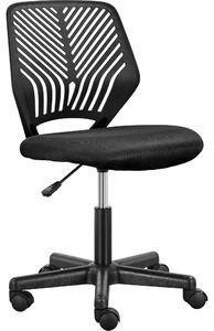 Sedia da ufficio Yaheetech senza braccioli, ergonomica, colore nero