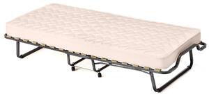 Costway Lettino con ruote materasso in memory foam e capacità di 120kg, Letto pieghevole con struttura metallica Beige