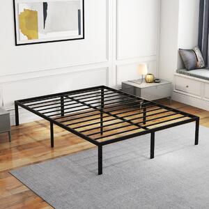 Costway Telaio letto in metallo pesante per letti con supporto a doghe, Struttura letto per materasso senza rumore 201x151x36cm