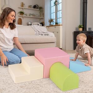 Costway Set di blocchi in schiuma per arrampicarsi e gattonare per Bambini, Set di giocattoli morbidi da interno per bambini