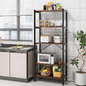 Costway Scaffale multifunzionale per stoccaggio struttura in metallo, Mensola da cucina con 5 ripiani stile industriale