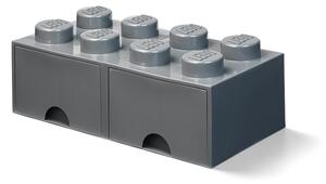 Scatola portaoggetti per bambini grigio scuro con 2 cassetti - LEGO®