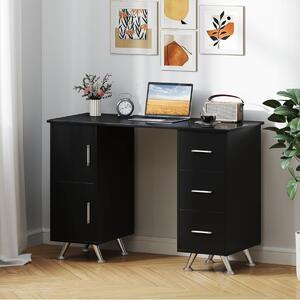 Costway Tavolo per unghie con cassetti, Postazione lavoro in legno per nail art per salone di bellezza Nero