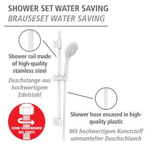 Set doccia bianco in acciaio inox 70 cm Watersaving - Wenko