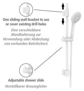 Set doccia bianco in acciaio inox 70 cm Watersaving - Wenko