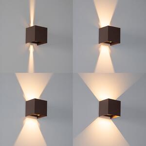 Lampada da parete per esterni marrone ruggine con LED a 2 luci IP54 - Edwin