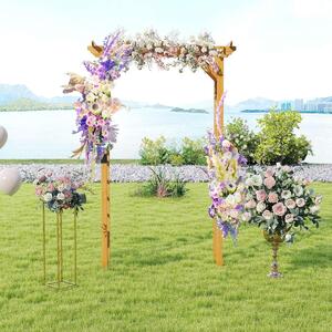 Costway Pergola da 215cm esterno per piante rampicanti, Arco da matrimonio per cerimonie e feste Arancione