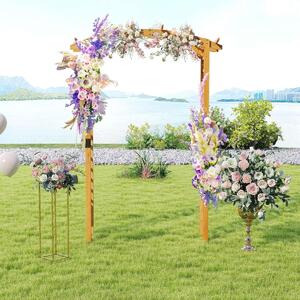 Costway Pergola da esterno per piante rampicanti, Arco da matrimonio per cerimonie e feste Arancione