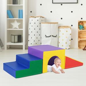 Costway Set di blocchi in schiuma per arrampicarsi e gattonare per bambini, Set di giocattoli morbidi da interno per bambini Giallo