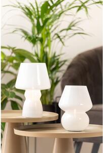 Lampada da tavolo a LED bianca con paralume in vetro (altezza 20 cm) Vintage - Leitmotiv