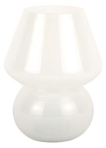 Lampada da tavolo a LED bianca con paralume in vetro (altezza 20 cm) Vintage - Leitmotiv
