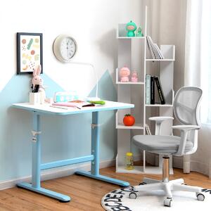 Costway Sedia per scrivania per bambini con altezza regolabile, Sedile girevole a rete Grigio