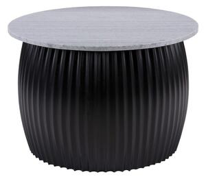 Tavolino rotondo nero con piano in marmo ø 52 cm Luscious - Leitmotiv