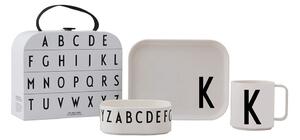 Set da pranzo per bambini a 3 pezzi con valigetta Classics K A-Z - Design Letters