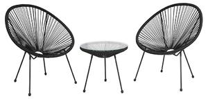 Set di mobili da giardino per balcone e terrazzo, Baby Mix, colore nero