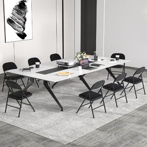 Costway Sedie pieghevoli sedie imbottite da pranzo con struttura in metallo, Sedie impilabili in artificiale PVC per interni ed esterni set da 2 Nero