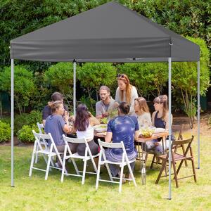 Costway Tendone pop-up da esterno con altezze regolabili e borsa da trasporto, Tenda portatile per spiaggia e giardino Grigio