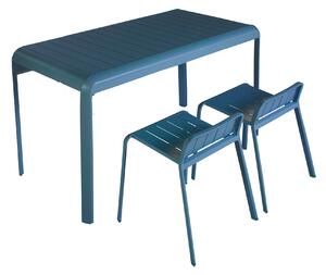Sgabello da giardino senza cuscino Idaho NATERIAL in alluminio con seduta in alluminio blu