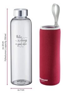 Bottiglia rossa da viaggio in vetro e silicone 550 ml Viva - Westmark