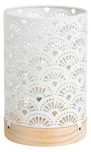 Lampada da tavolo bianca con paralume in metallo (altezza 20 cm) - Casa Selección