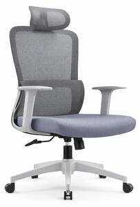 Sedia da ufficio ergonomica con schienale in rete, poggiatesta e braccioli