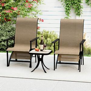 Costway Set da 5 pezzi di sedie adirondack con poggiapiedi e tavolino laterale per esterno, Set di mobili da conversazione per patio Caffè
