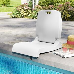 Costway Sedia pieghevole da esterno con maniglia e supporto per ia schiena, Sedie da piscina per bordo piscina foro di drenaggio Bianco