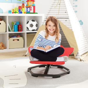 Costway Sedia girevole a 360° con aspetto elefante e base in metallo antiscivolo, Sedia sensoriale per bambini e l'equilibrio Rosso