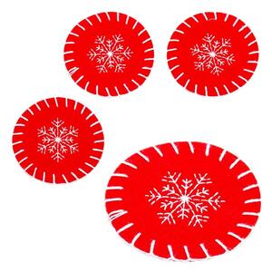 Sottobicchieri rossi con motivo natalizio in set di 4 pezzi - Casa Selección