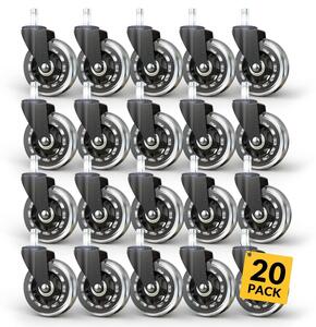 Solidchoice - Set di 20 ruote per sedia da ufficio - Trasparente