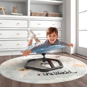 Costway Sedia girevole a 360° con aspetto fiore e base in metallo antiscivolo, Sedia sensoriale per bambini e l'equilibrio Blu chiaro