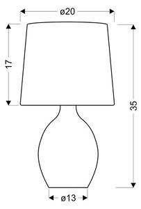 Lampada da tavolo grigio chiaro con paralume in tessuto (altezza 35 cm) Ambon - Candellux Lighting