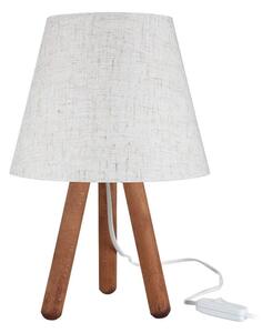 Lampada da tavolo con paralume in tessuto bianco e naturale (altezza 33,5 cm) - Squid Lighting