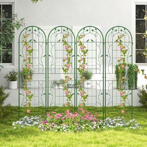 Costway Pacco da 2 di traliccio da giardino in metallo, Supporto decorativo per piante rampicanti rose Verde