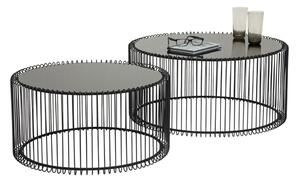 Set di 2 tavoli contenitori neri Wire Big - Kare Design