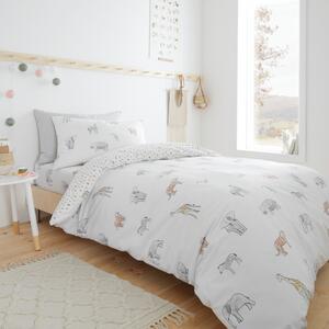 Biancheria da letto in cotone per bambini 200x135 cm Zoo Animals - Bianca