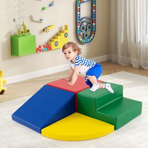 Costway Set di blocchi in schiuma con velcro per arrampicarsi e gattonare per bambini, Set di blocchi morbidi per lo sviluppo dei bambini Oro