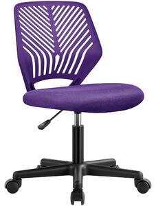 Sedia da ufficio Yaheetech senza braccioli, ergonomica, colore lilla